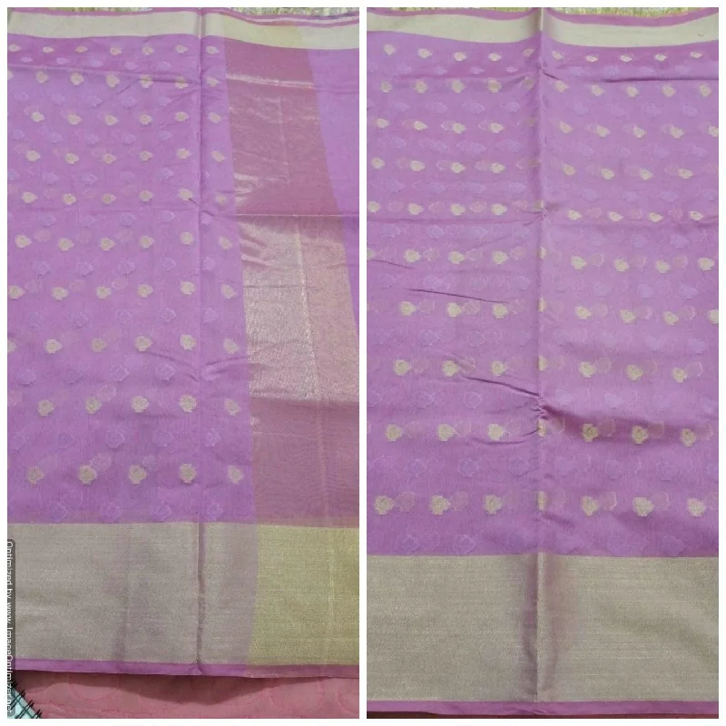 Mauve Banarasi Cotton Silk Saree with Running Blouse Fabric BS29 Chic Wrap Blouse