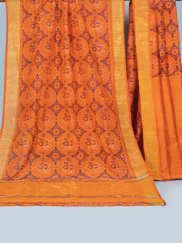 Linen Saree Pink With Blouse Piece Feminine Tie Blouse