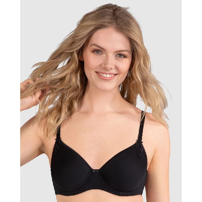 Padded Spacer Cup Wired T-Shirt Bra Graphic T-Shirt Round Neck Polyester