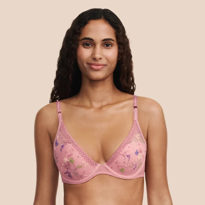 Passionata Suzy Plunge T-Shirt Bra | Rosewood Chenille Brocade Lace