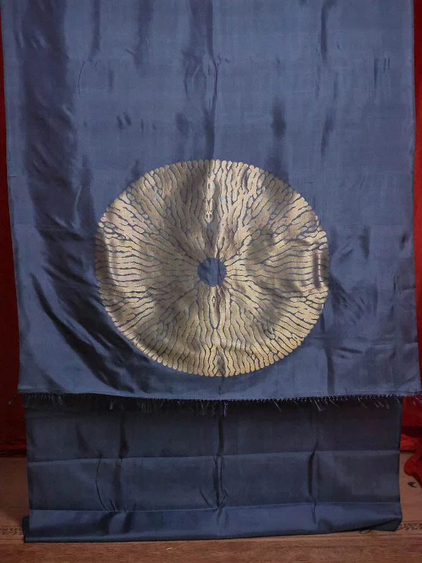 Shibori Saree Pigeon Blue With Blouse Piece Office Formal Blouse