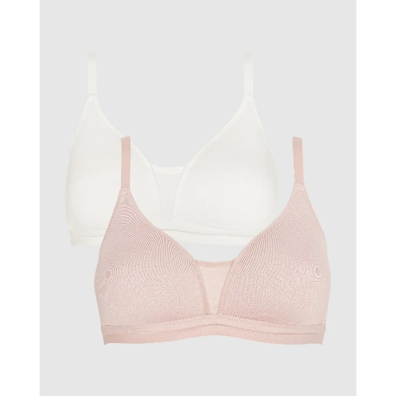Posie Racerback Wirefree T-Shirt Style Teen Bra (2 Packs) Casual Formal Business