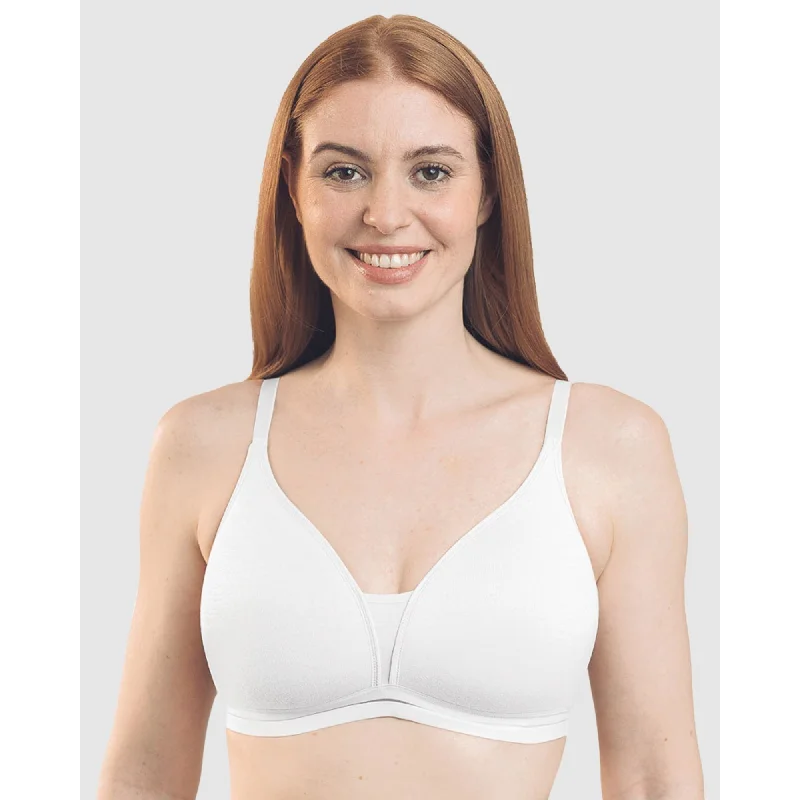 Posie Racerback Wirefree T-Shirt Style Teen Bra Single Ribbed Striped Patterned