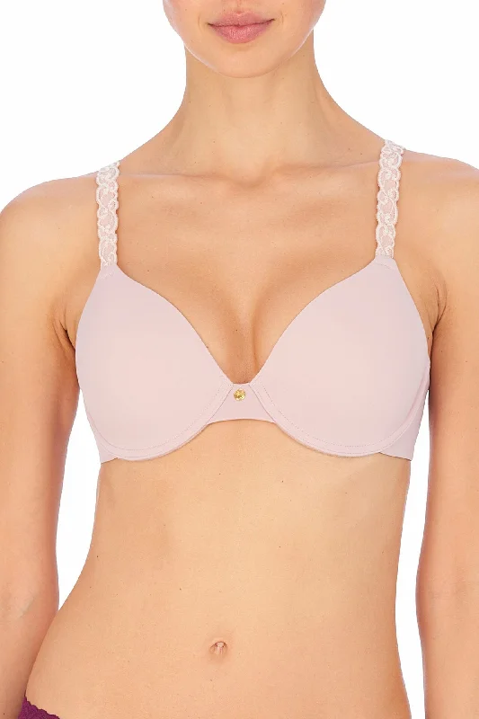 PURE LUXE T-Shirt Bra in Rose Beige Lace Blend Ribbed Blend Corduroy Blend