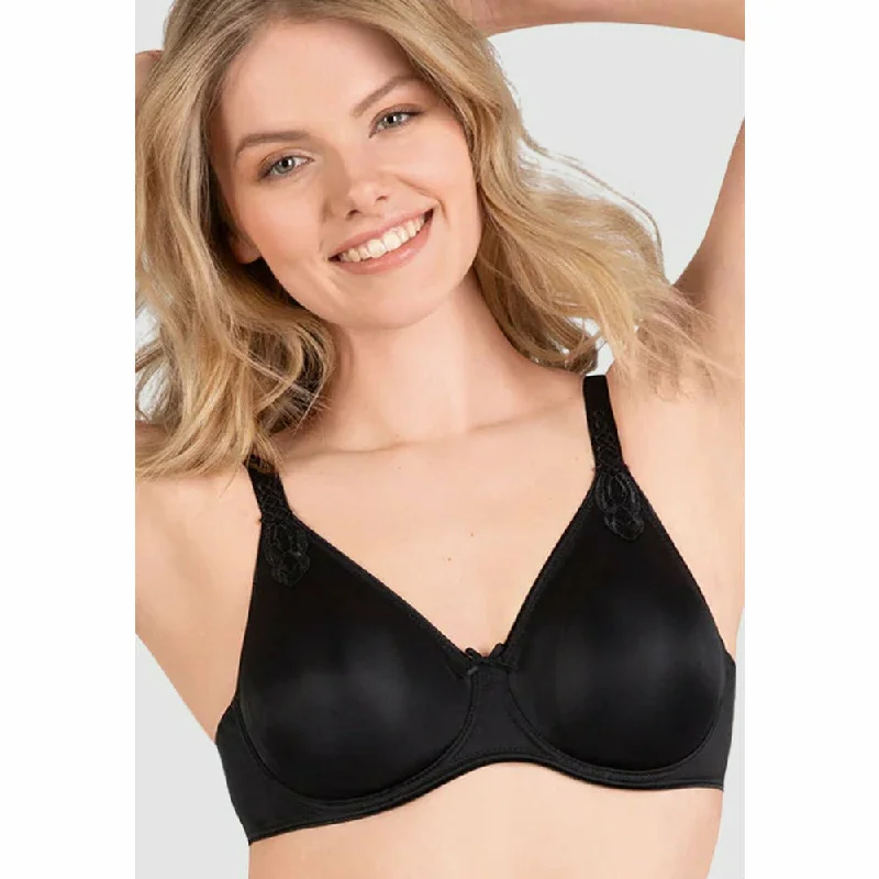 Seamless T-Shirt Style Underwire Minimiser Bra Graphic Embroidered Appliqued