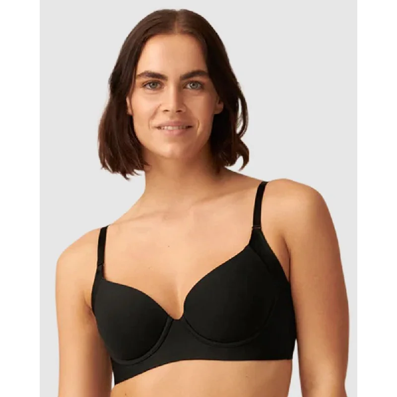 Side Smoother Underwire T-Shirt Bra Silk Blend Satin Velvet