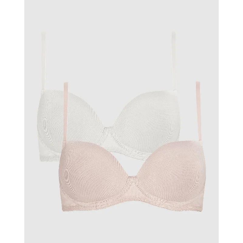 Sophia Wirefree Viscose T-Shirt Style Teen Bra (2 Pack) Ribbed T-Shirt High Neck Heavyweight Sophia Wirefree Viscose T-Shirt Style Teen Bra (2 Pack) Ribbed T-Shirt High Neck Heavyweight