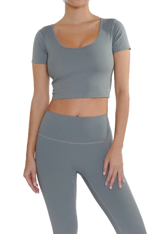 Bien-etre cropped T-shirt Bra Asymmetrical Pockets Print