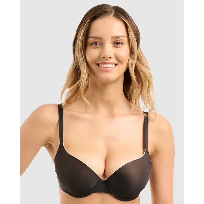 Unseen Seamless Smooth Balconette T-Shirt Bra Solid Color Striped Floral