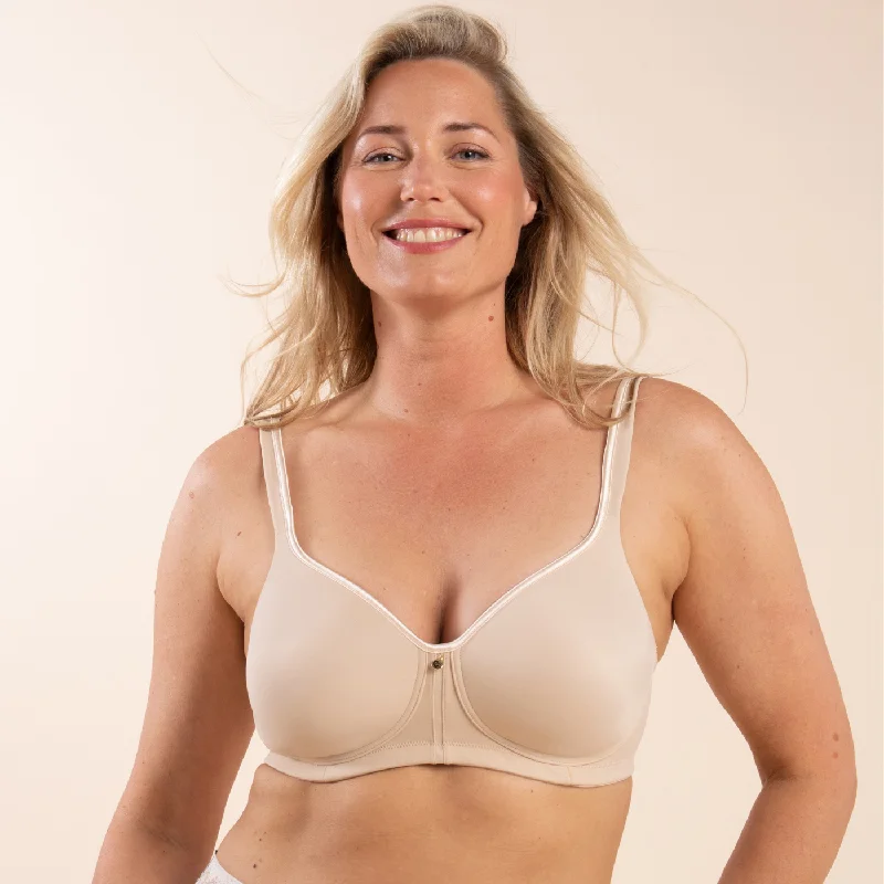 Voluptina Non-Wired T-Shirt Bra | Natural Zippered Buttoned Snapped