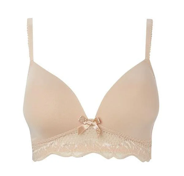 Wire-free t-shirt bra [Blush] Plaid T-Shirt Polka Dot Checkered