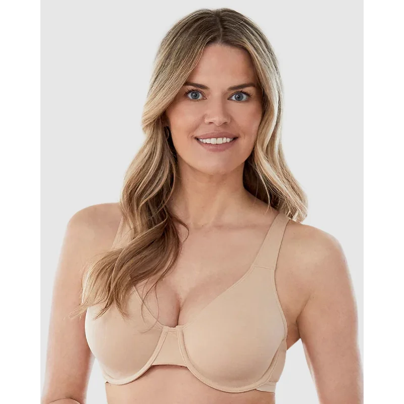Wired Unlined Cotton T-Shirt Bra Hooded Caped Shawl Collar