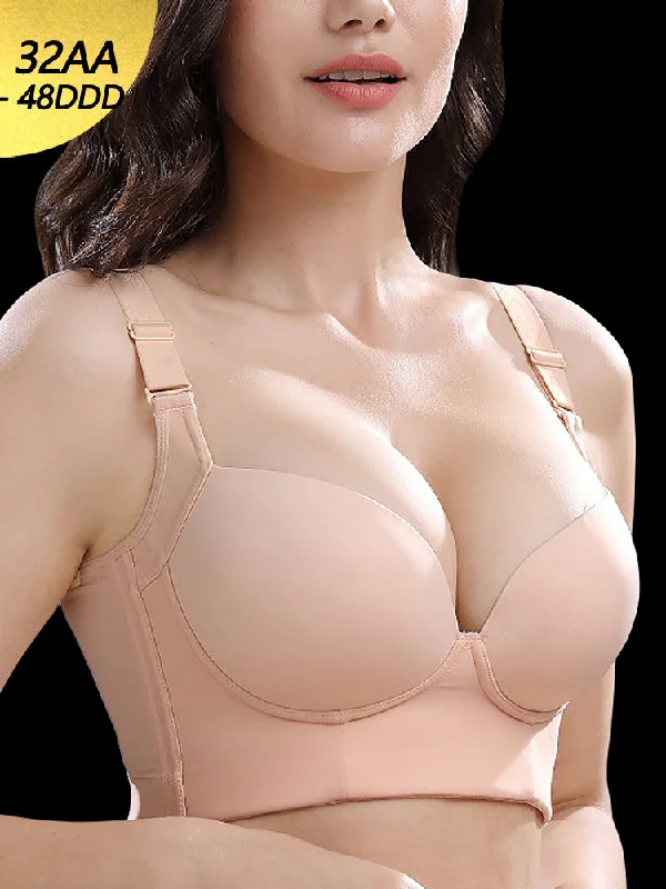 Women Comfort Push Up Glossy Longline T-Shirt Bras Boxy Fit Fitted Loose