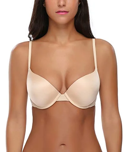 Women's Perfectly Fit Lightly Padded Lined T-Shirt Underwire Push-up Bra Graphic T-Shirt Round Neck Polyester Women's Perfectly Fit Lightly Padded Lined T-Shirt Underwire Push-up Bra Graphic T-Shirt Round Neck Polyester