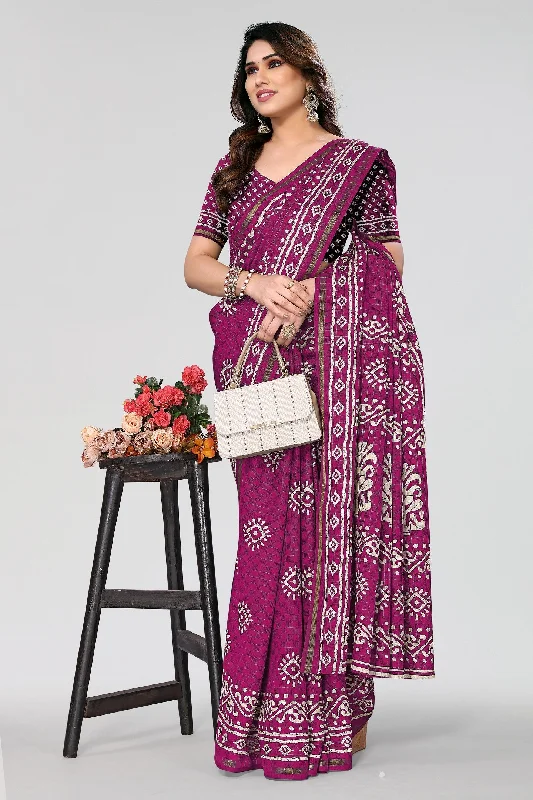 Women Casual Wear Printed Dhola Silk Saree With Un Stitched Blouse Versatile Layering Blouse Women Casual Wear Printed Dhola Silk Saree With Un Stitched Blouse Versatile Layering Blouse