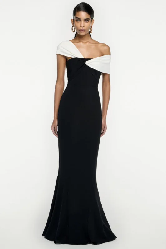 Asymmetric Off Shoulder Maxi Dress Fashionable Faux Wrap Maxi Dress