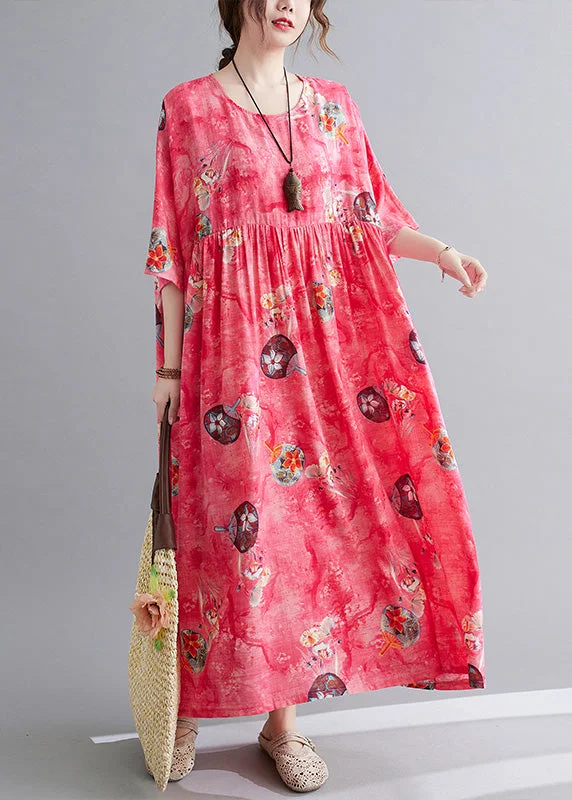 Classy Red Patchwork Wrinkled Cozy Maxi Dress Short Sleeve Classic V-Neck Maxi Dress Classy Red Patchwork Wrinkled Cozy Maxi Dress Short Sleeve Classic V-Neck Maxi Dress