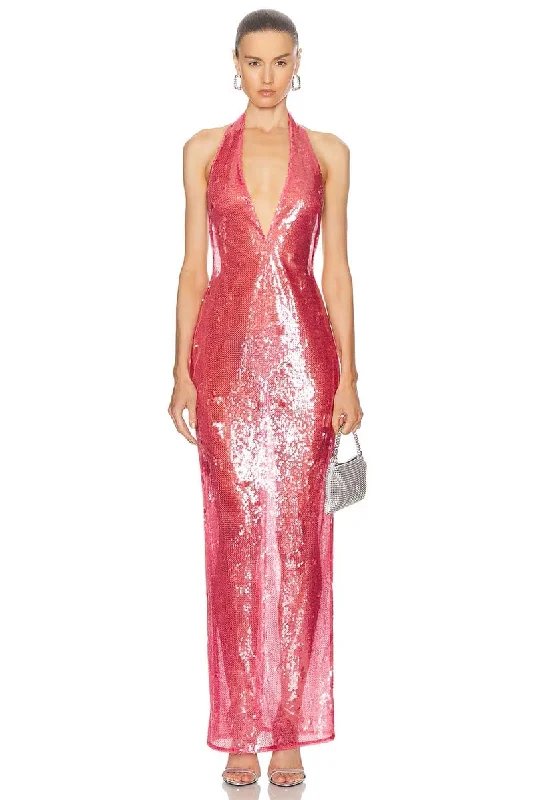 Confident Shine Sequin Backless Maxi Dress Elegant Tiered Maxi Dress