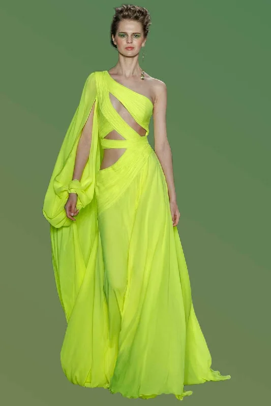 Divinely Iconic One-Shoulder Maxi Dress Elegant Lace-Up Maxi Dress