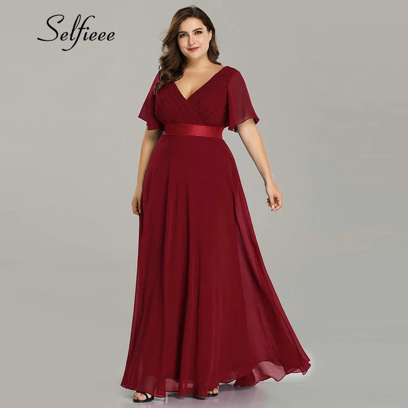 Elegant A Line V Neck Maxi Dresses Elegant Maxi Dress with Pockets