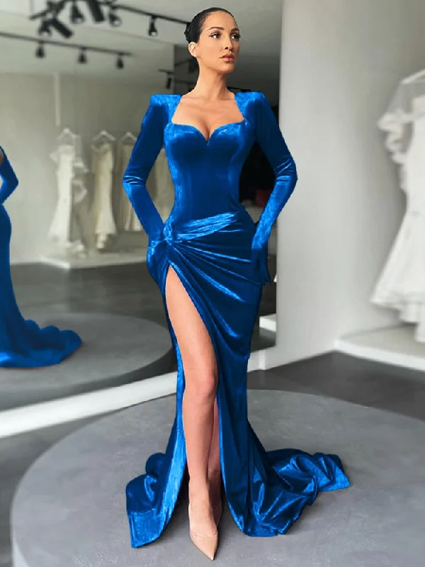 Elegant Padded Slit Evening Club Gown For Women Gloves Sleeve Velvet Long Dress Outfits Sexy Maxi Dresses Ruched Dresses Stylish Button-Up Maxi Dress Elegant Padded Slit Evening Club Gown For Women Gloves Sleeve Velvet Long Dress Outfits Sexy Maxi Dresses Ruched Dresses Stylish Button-Up Maxi Dress