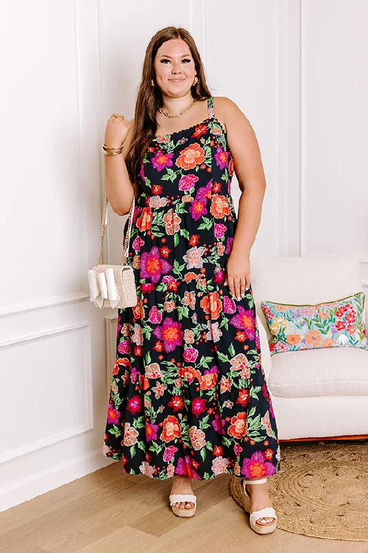 Fabulous Fiesta Floral Maxi Dress Curves Cozy Spaghetti Strap Maxi Dress