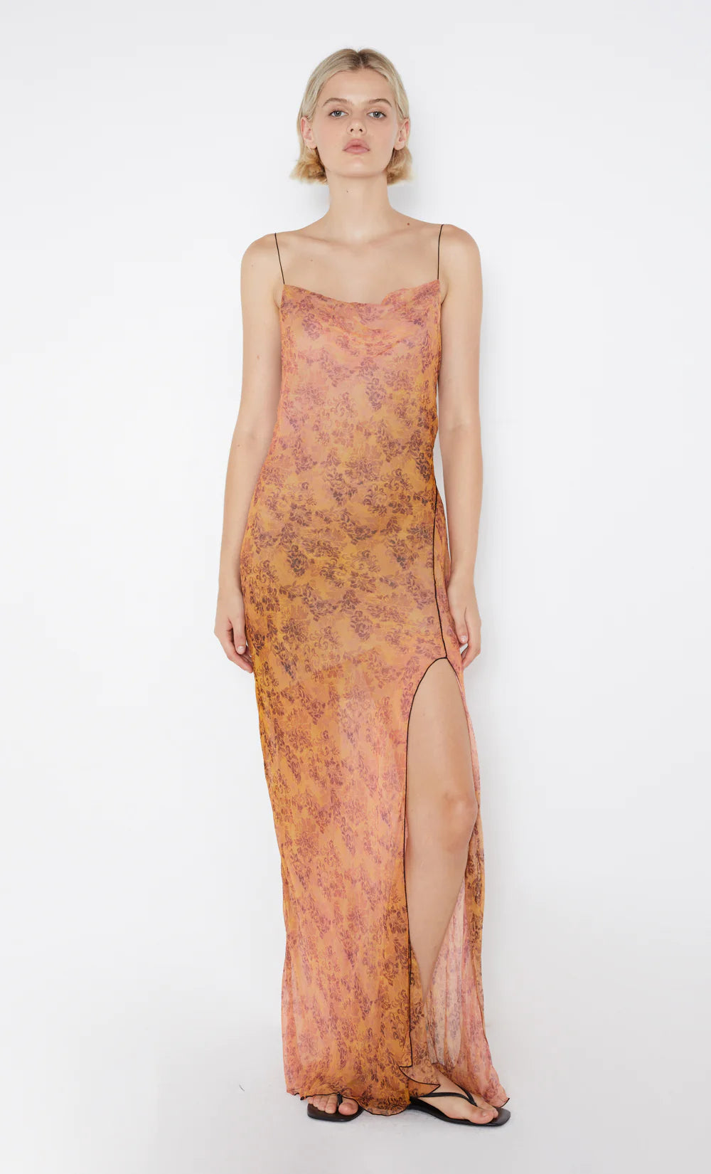 FLEUR DE LIS MAXI DRESS Cozy Ruffle Sleeve Maxi Dress