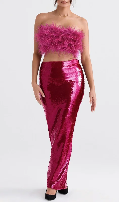 HOT PINT SEQUIN TWO PIECE SET MAXI DRESS Comfortable Maxi Dress with Sleeves