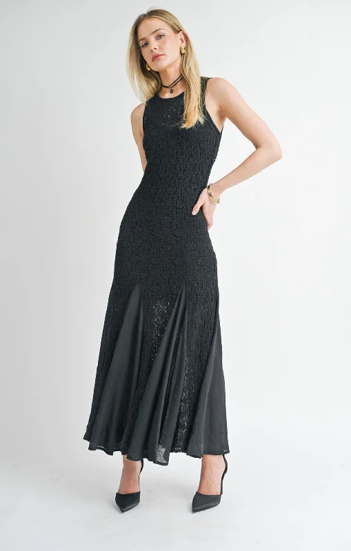 Journey Godet Lace Maxi Dress Fashionable Button-Down Maxi Dress
