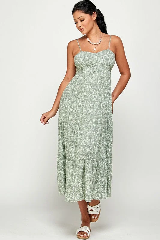 Meadows Maxi Dress with Back Tie Fashionable Chiffon Tiered Maxi Dress