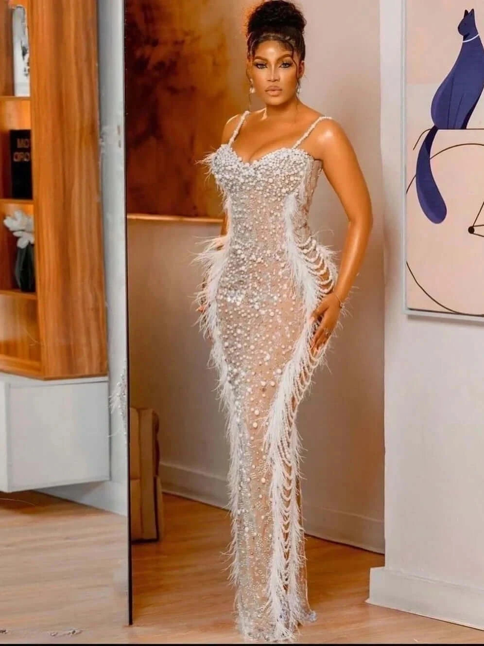 Pearl Maxi Dress Noura Couture Cozy Open-Back Maxi Dress