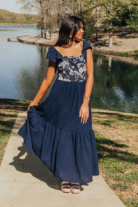Picnic At The Park Embroidered Maxi Dress Fashionable Layered Maxi Dress