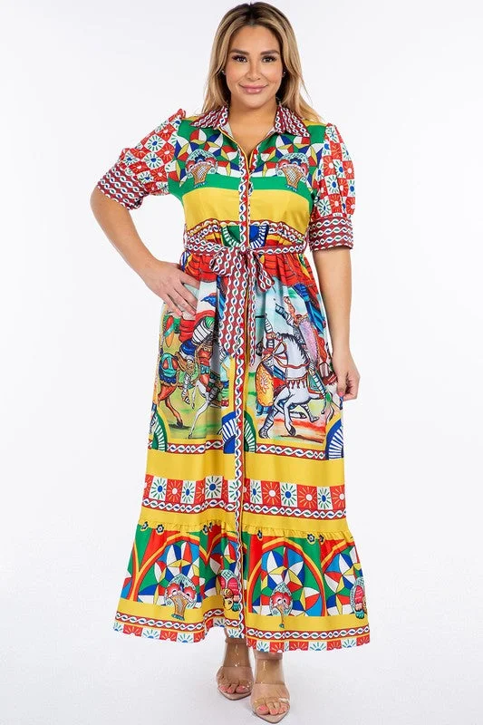 Royal Curves Carretto Print Maxi Dress Trendy Printed Maxi Dress