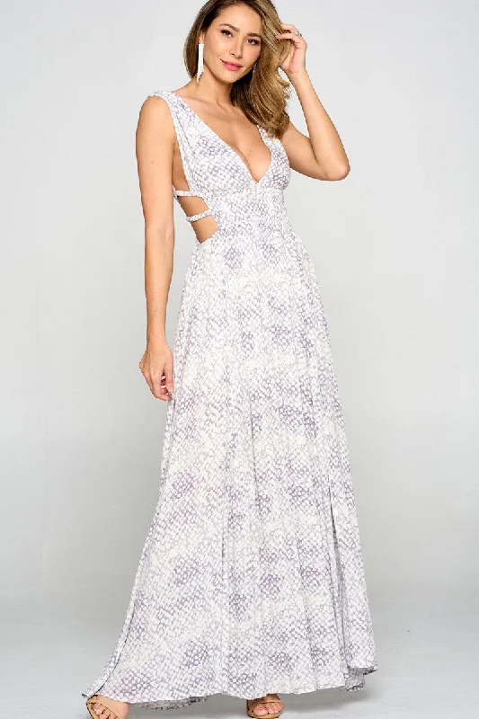 Scarlett Print Maxi Dress Fashionable Chiffon Tiered Maxi Dress