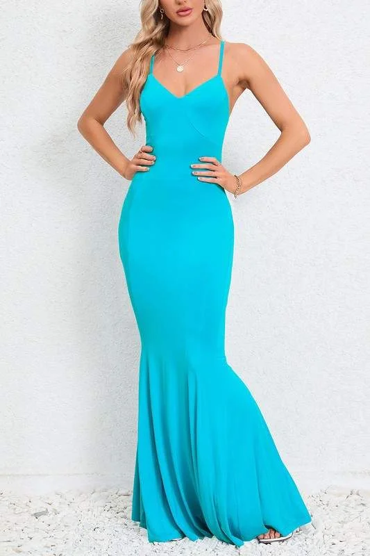 SLEEVELESS MERMAID MAXI DRESS Classic A-Line Maxi Dress