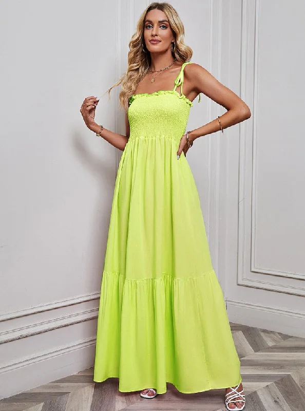 Solid Women's Dress Summer Elegant Sleeveless Maxi Dress Slash Neck Tie Up High Waist A-line Beach Sundress Trendy Satin Maxi Dress Solid Women's Dress Summer Elegant Sleeveless Maxi Dress Slash Neck Tie Up High Waist A-line Beach Sundress Trendy Satin Maxi Dress
