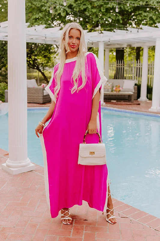 Uptown Happy Hour Caftan Maxi Dress in Orchid Elegant Tiered Maxi Dress
