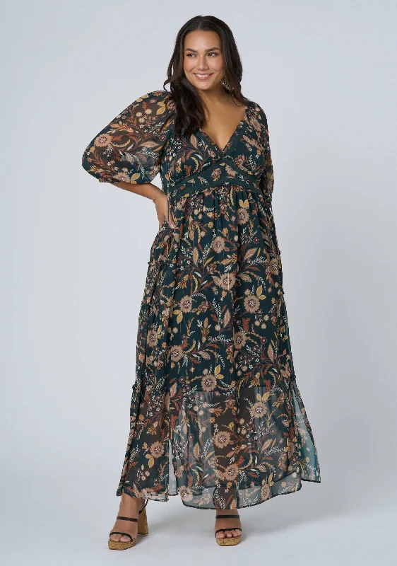 Wildflower Maxi Dress Comfortable Pleated Maxi Dress
