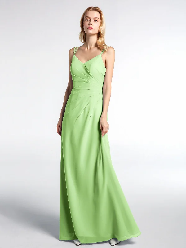 Double Straps Cross Back Chiffon Maxi Dress-Sage Stylish Off-Shoulder Maxi Dress