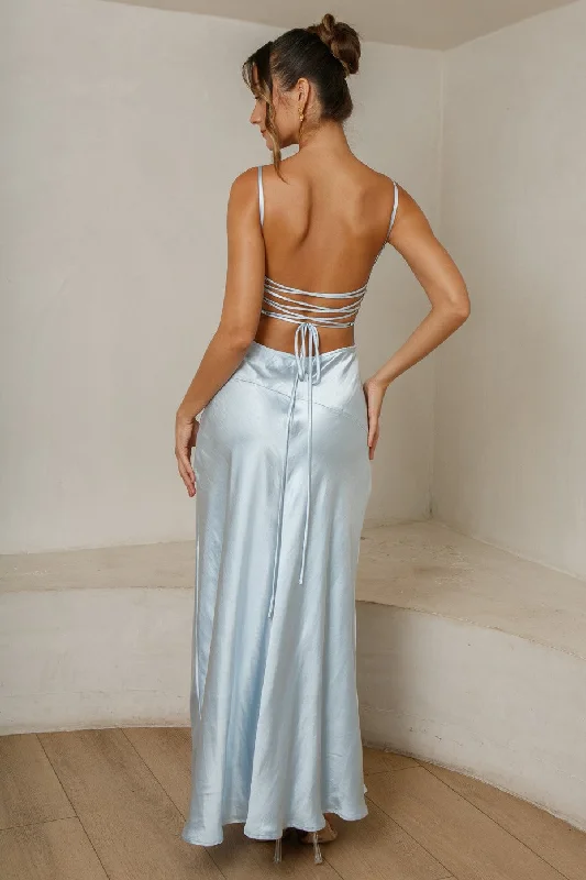 Mime Maxi Dress - Sky Blue Trendy A-Line Maxi Dress