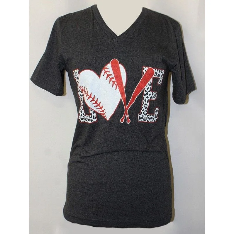 Baseball "LOVE" Tee Mesh Blend Leather Blend Suede Blend