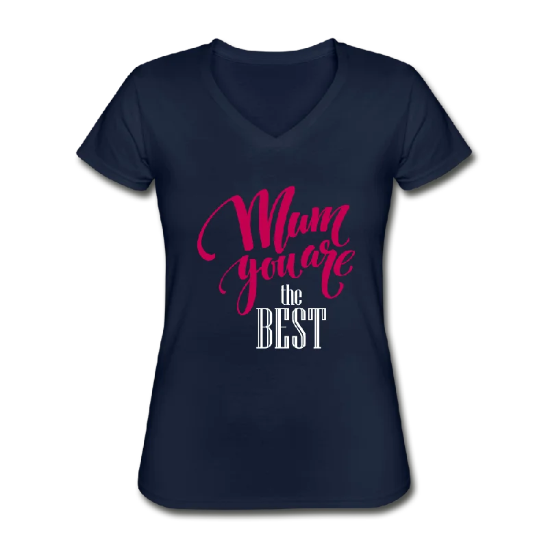 Best Mum V-Neck Tee Mesh Fabric Canvas Fabric Denim Fabric