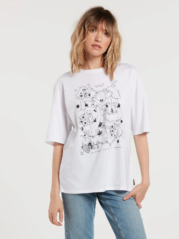 Briand T-shirt - WHITE Graphic T-Shirt Round Neck Polyester