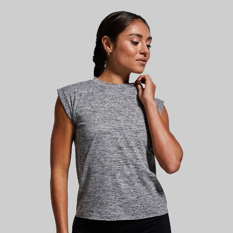 Captivate Muscle Tee (Heather Grey) Boxy Fit Fitted Loose