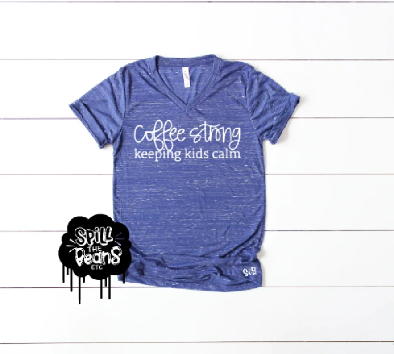 Coffee Strong Keeping Kids Calm Adult Shirt Seamless Knitted Crochet