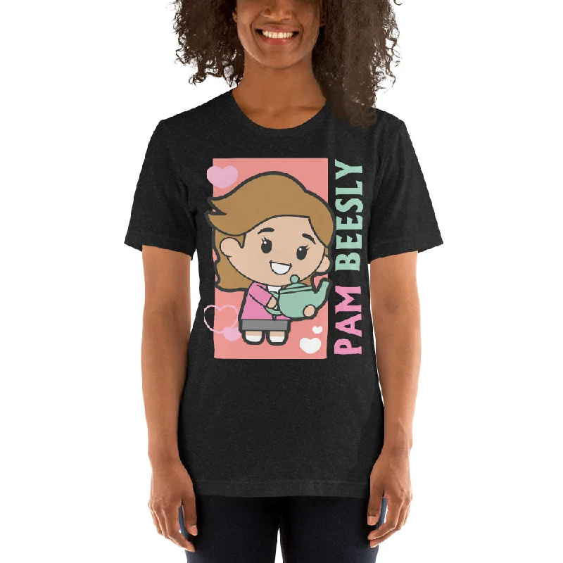 Cartoon Pam Beesly - Women's T-Shirt Lace Blend Ribbed Blend Corduroy Blend