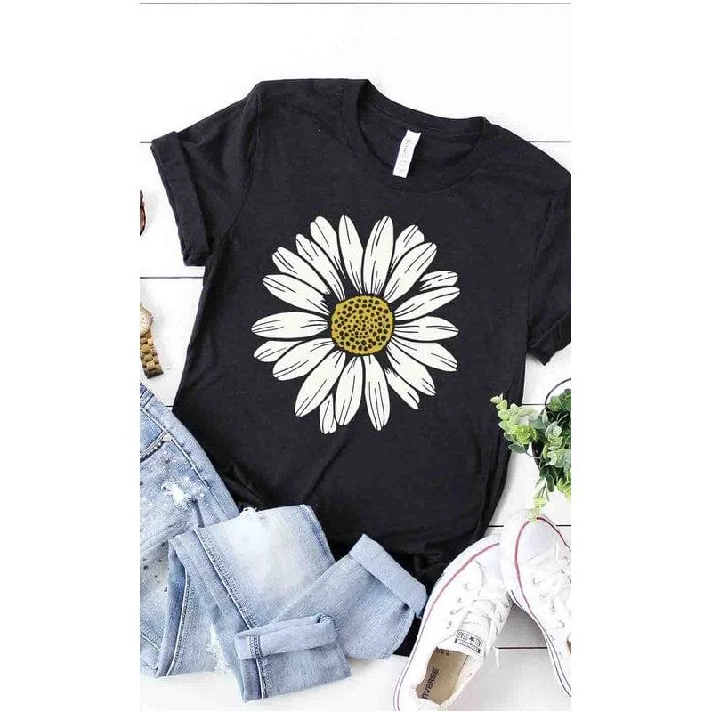 Daisy graphic tee Denim Fabric Leather Fabric Suede Fabric