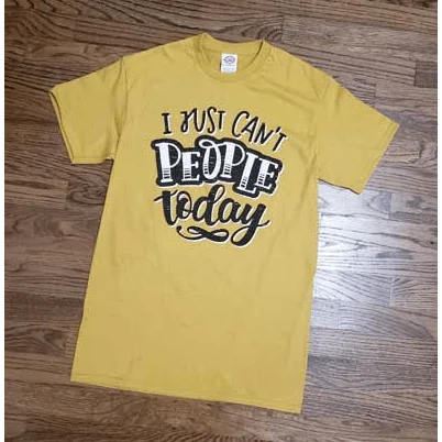 I just can't people today t-shirt Front Pockets Side Pockets Patch Pockets