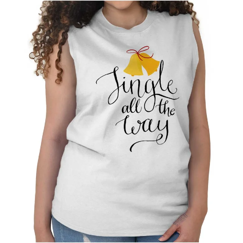 Jingle All The Way Sleeveless T-Shirt Mesh Blend Leather Blend Suede Blend