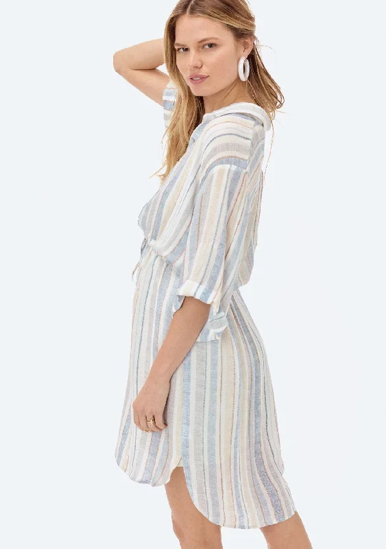 Keaton Striped Shirt Dress Polka Dot Checkered Tartan